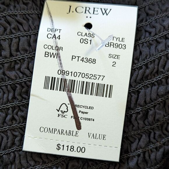 J.Crew Black Wildfire Print Puff-Sleeve Twist-Front Midi Dress NWT - Picture 11 of 14